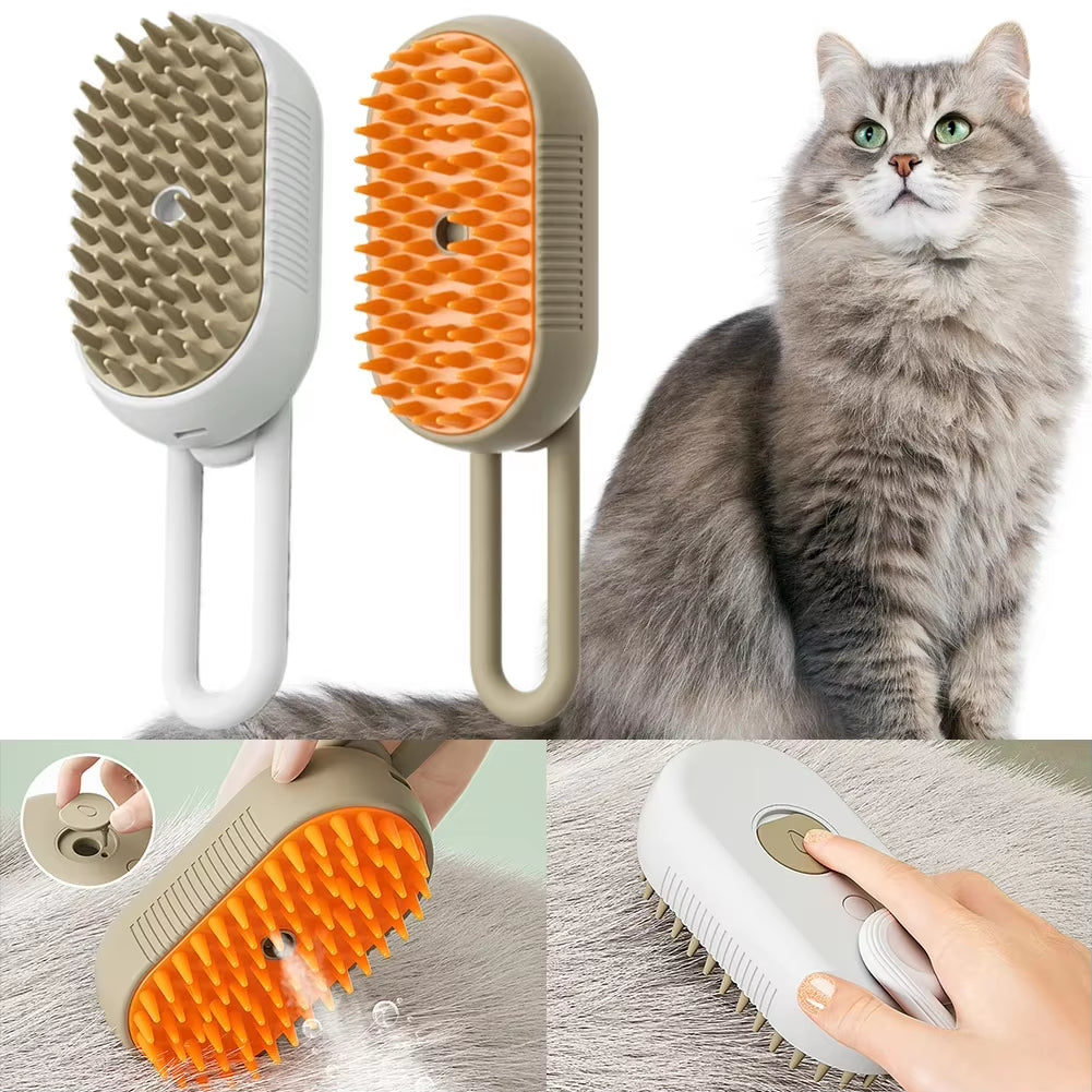 Pet Steam Brush Steam Cats Comb Electric Sprayer for Massage Wool Cat Brush Vaporizer Hair Removal Grooming Pets Accessories