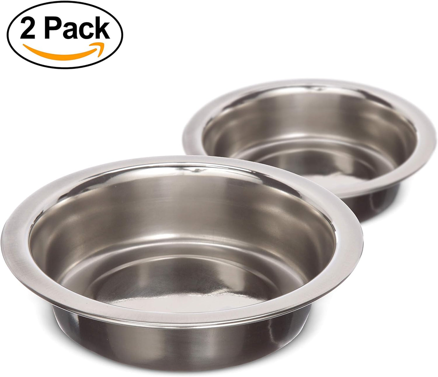 Stainless Steel Dog and Cat Bowls (2 Pack) Neater Feeder Cat Deluxe or Cat Express Extra Replacement Bowl (Metal Food and Water Dish) (1 Cup)